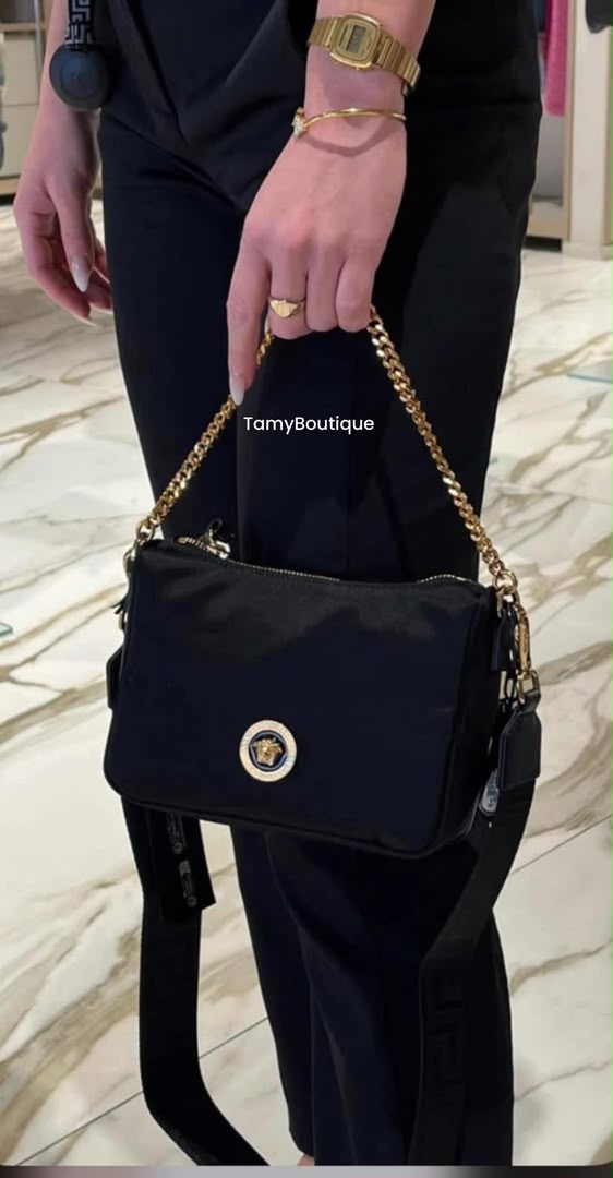 Versace Black Leather Bag